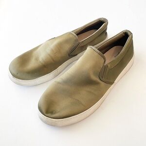 Mossimo Supply Co. green satin slip on shoes
